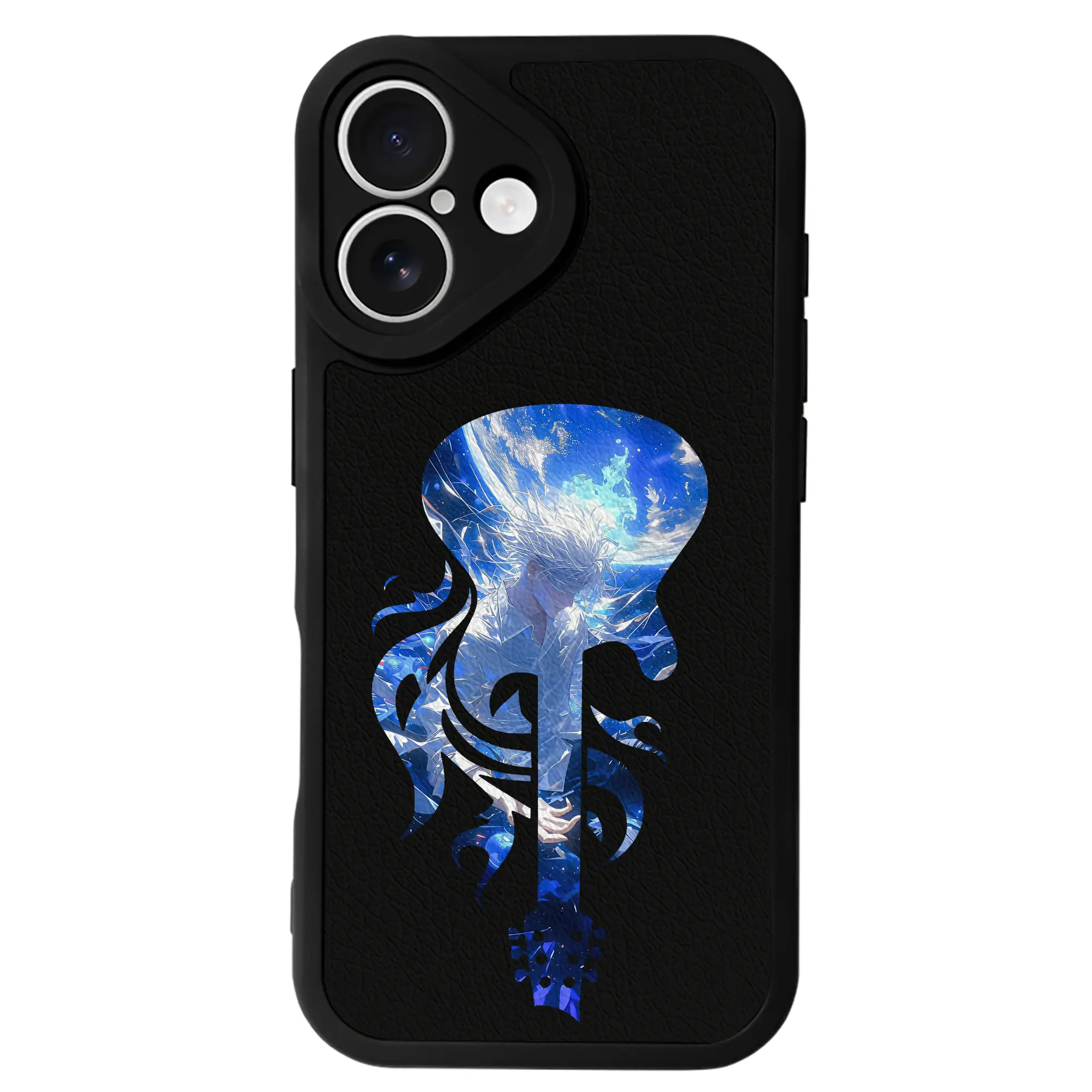 呪術廻戦 グッズ,五条 悟 - IPhone 16シリーズ対応 ・ シリコンスマホケース ・ レザー調 ・ 高精度フィット ・ 耐衝撃 ・ ワイヤレス充電対応 ・ 精密カット